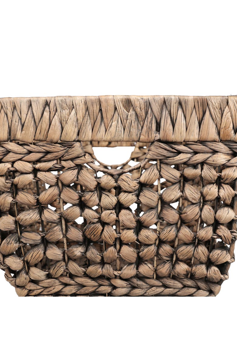 Aria Handwoven Water Hyacinth Nesting Storage Baskets with Handles, Alternate, color, Brown