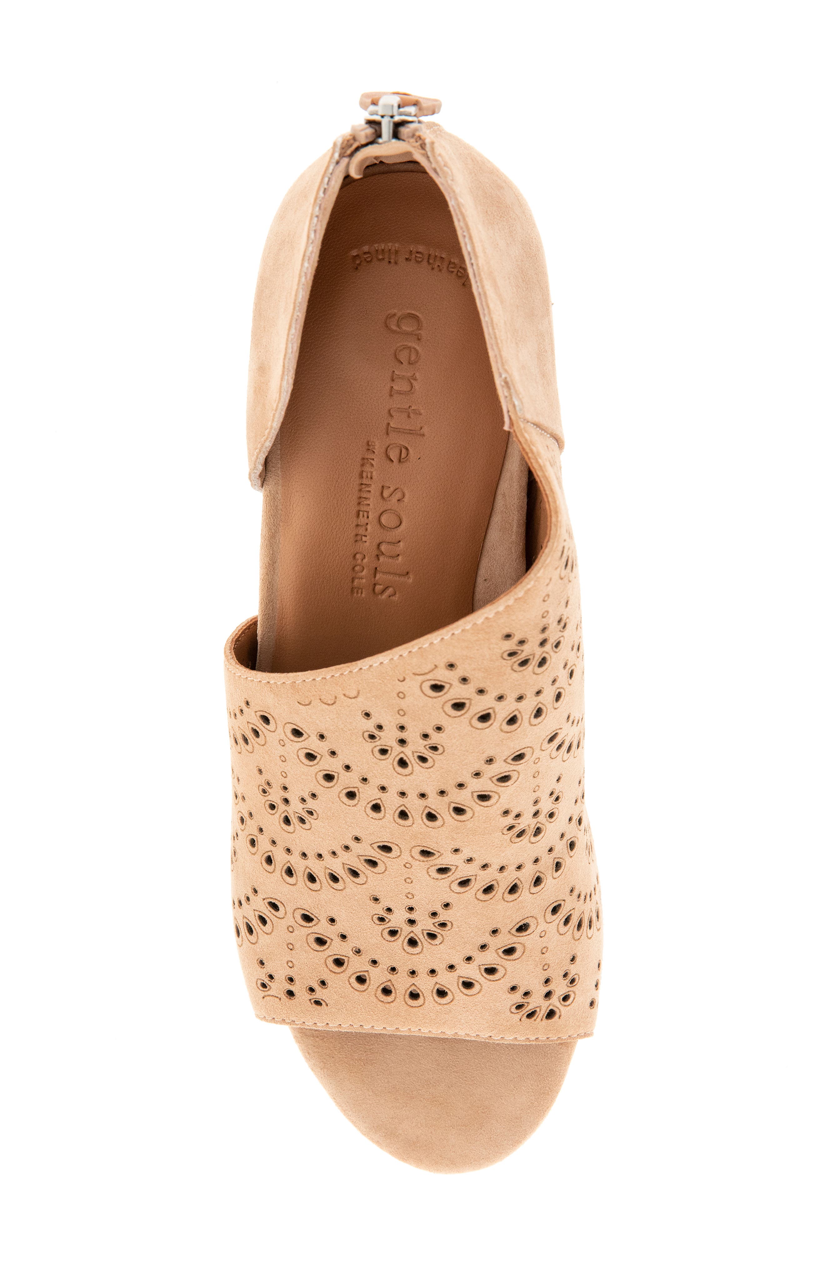 Talerie Perforated Wedge Sandal, Alternate, color, PORCINI SUEDE