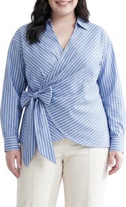 Standards & Practices Stripe Wrap Front Shirt