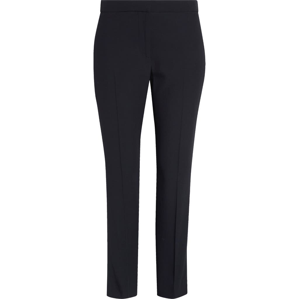 Alexander Mcqueen Black Leaf Crepe Cigarette Trouser In Black