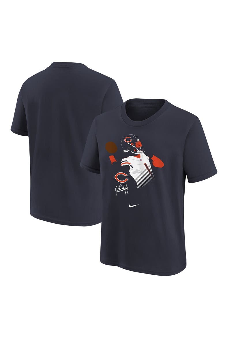 Youth Nike Justin Fields Navy Chicago Bears Local Player Name & Number T-Shirt, Main, color, Navy