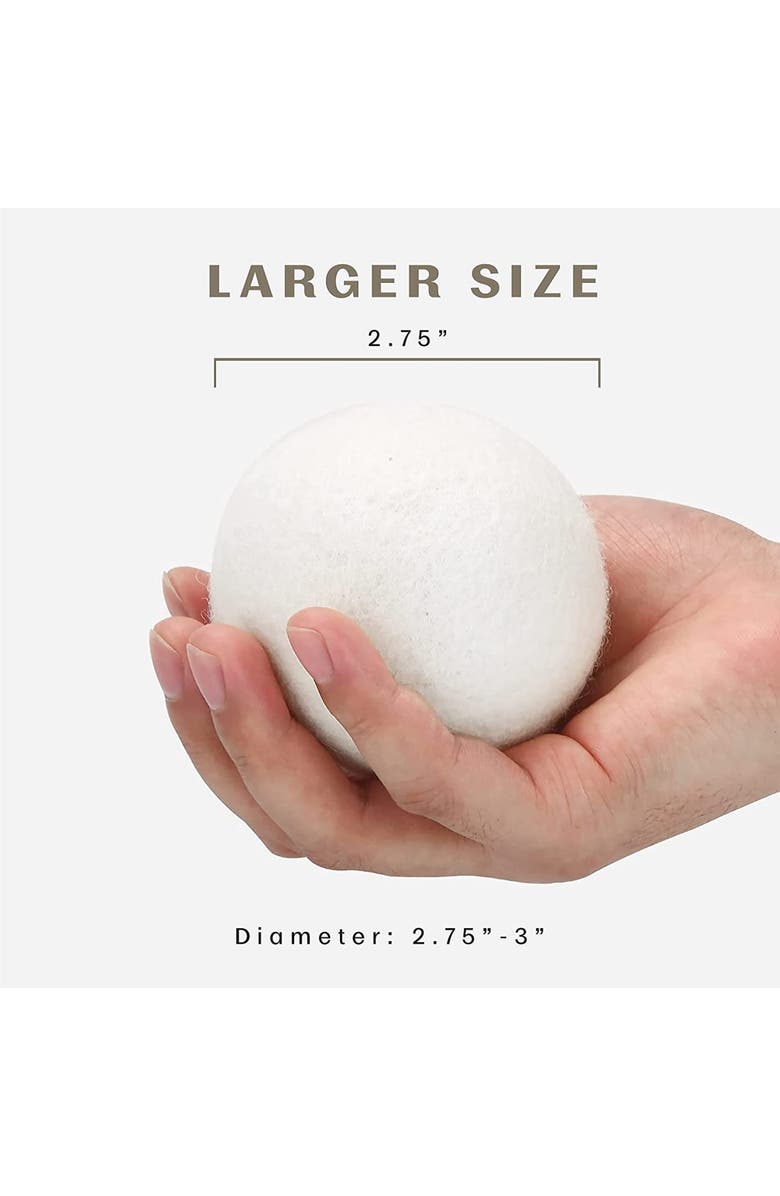 PURSONIC 100% Pure New Zealand Wool Dryer Balls - 12 Pack, Alternate, color, White