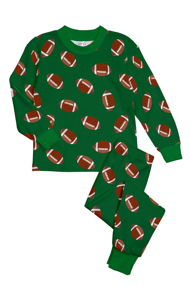 Loose Fit Classic Pajama 2-Piece Set, Main, color, Football
