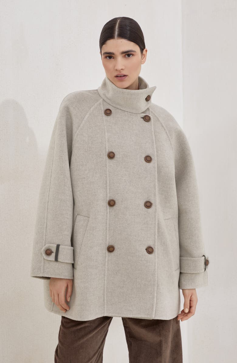 Brunello Cucinelli Hand-finished Caban jacket, Alternate, color, Cool Beige