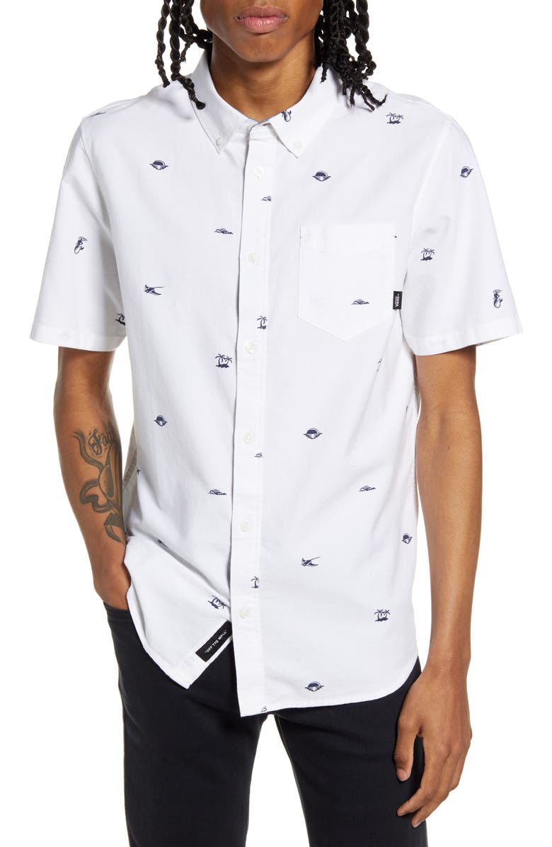 Vans Houser Short Sleeve Oxford Classic Fit Woven Button Front Shirt, Main, color,
