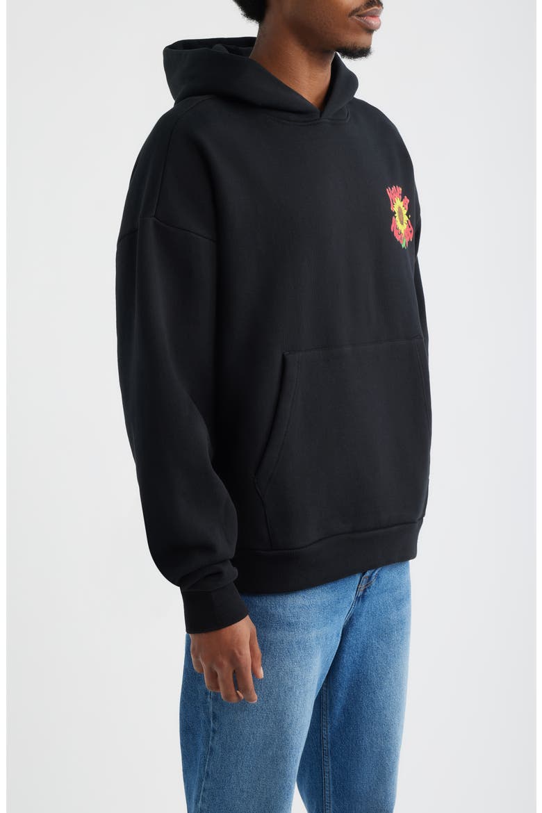 Sunflower Graphic Hoodie, Alternate, color, JET BLACK