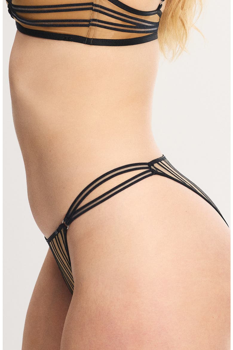 Strappy Hour String Bikini, Alternate, color, BLACK CAVIAR
