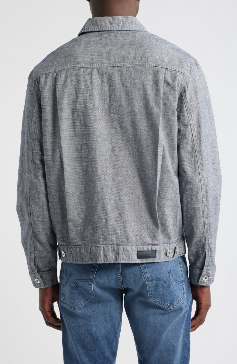 AG Sid Cotton & Linen Trucker Jacket, Alternate, color, Sterling