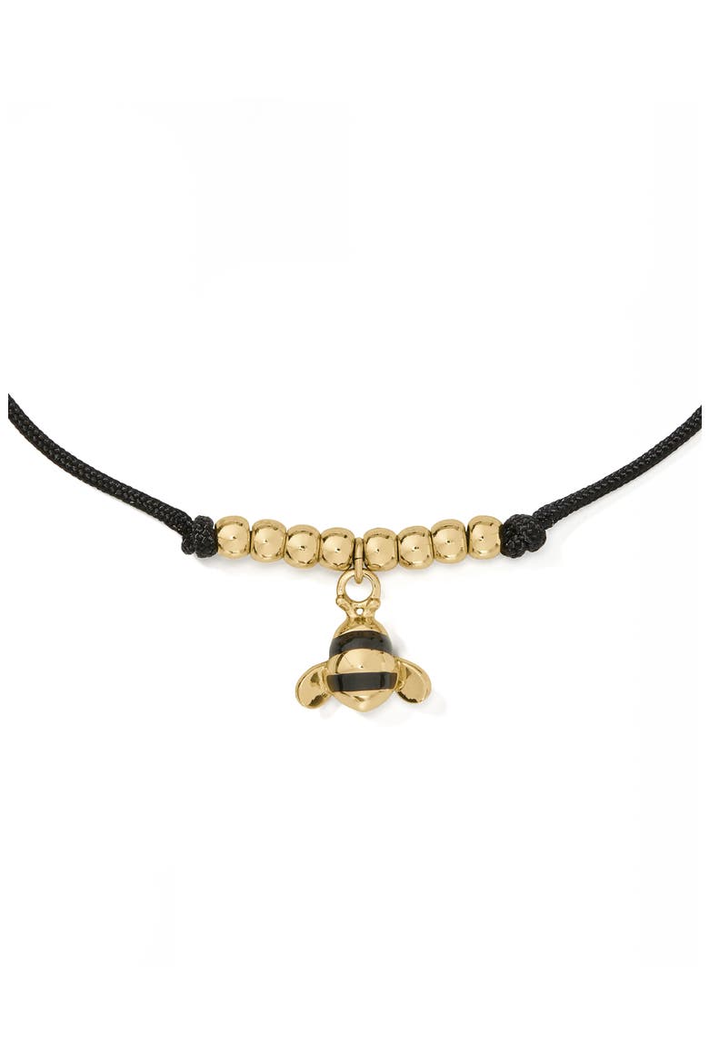 bee cord bracelet, Alternate, color, BLACK