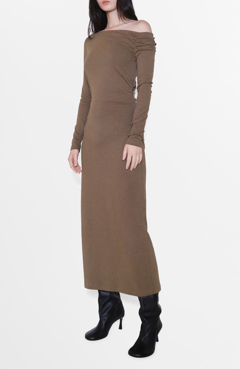 MANGO Asymmetric Long Sleeve Dress, Main, color,