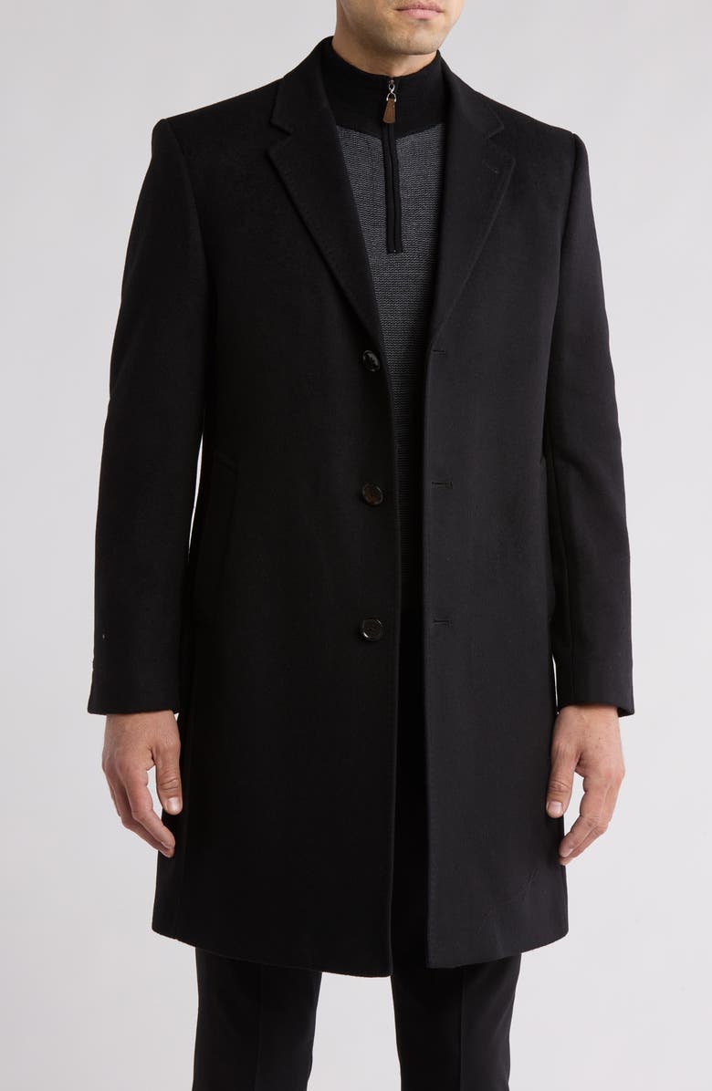 Michael Kors Three-Button Longline Coat, Main, color, Black