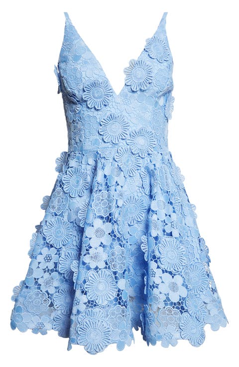 Blake Floral Appliqué Lace Cocktail Minidress