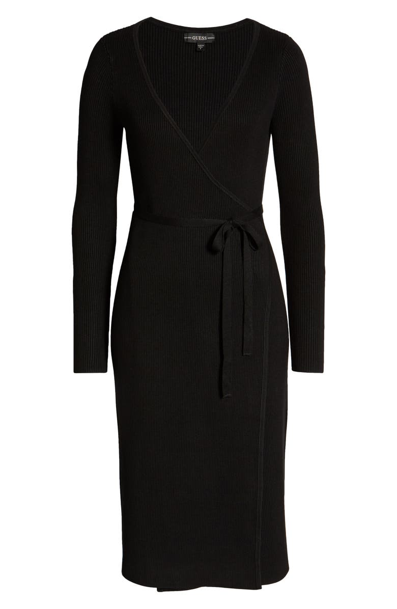 GUESS Everly Long Sleeve Wrap Sweater Dress, Alternate, color, 
