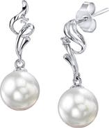The Pearl Source White South Sea Pearl & Diamond Aria Earrings