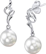 The Pearl Source White South Sea Pearl & Diamond Aria Earrings