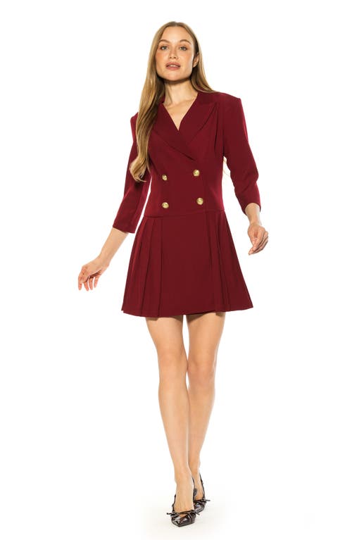 Alexia Admor Jacki Pleated Blazer Dress In Burgundy