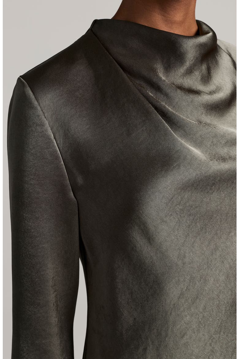 Draped Cowl Neck Long Sleeve Top, Alternate, color, DUSTY OLIVE