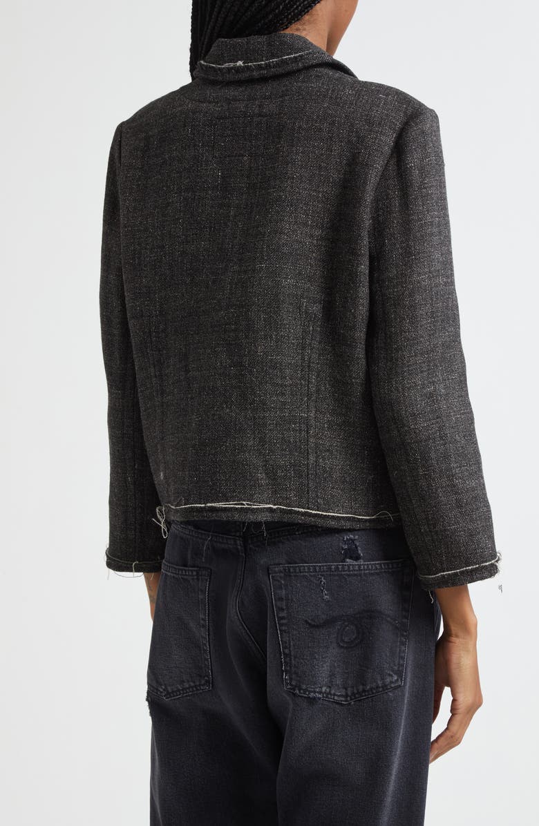 R13 Virgin Wool & Linen Boxy Jacket, Alternate, color, Dark Grey