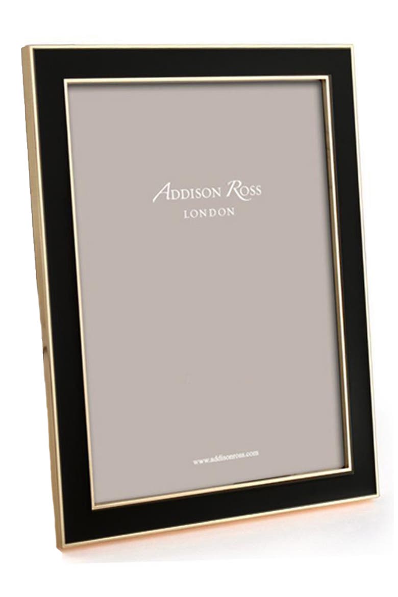 Goldtone Trim & Enamel 4 x 6-Inch Picture Frame, Main, color, BLACK