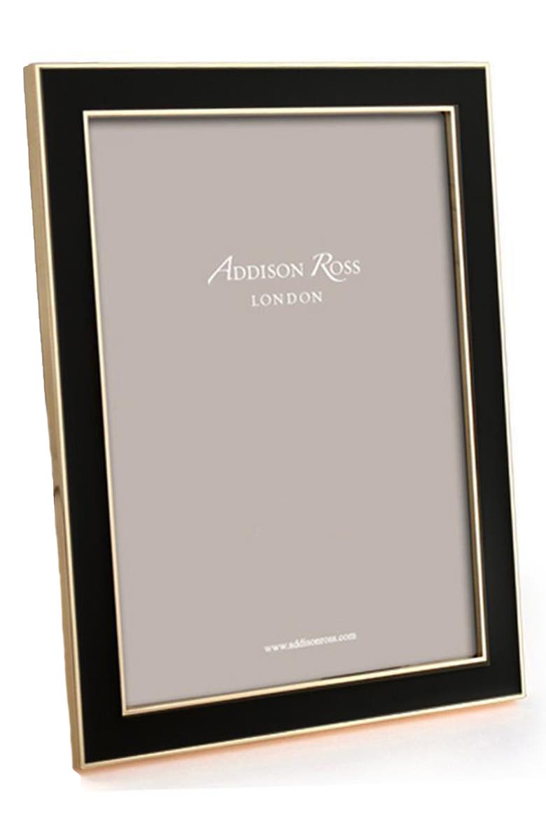 Addison Ross London Goldtone Trim & Enamel 4 x 6-Inch Picture Frame, Main, color, Black