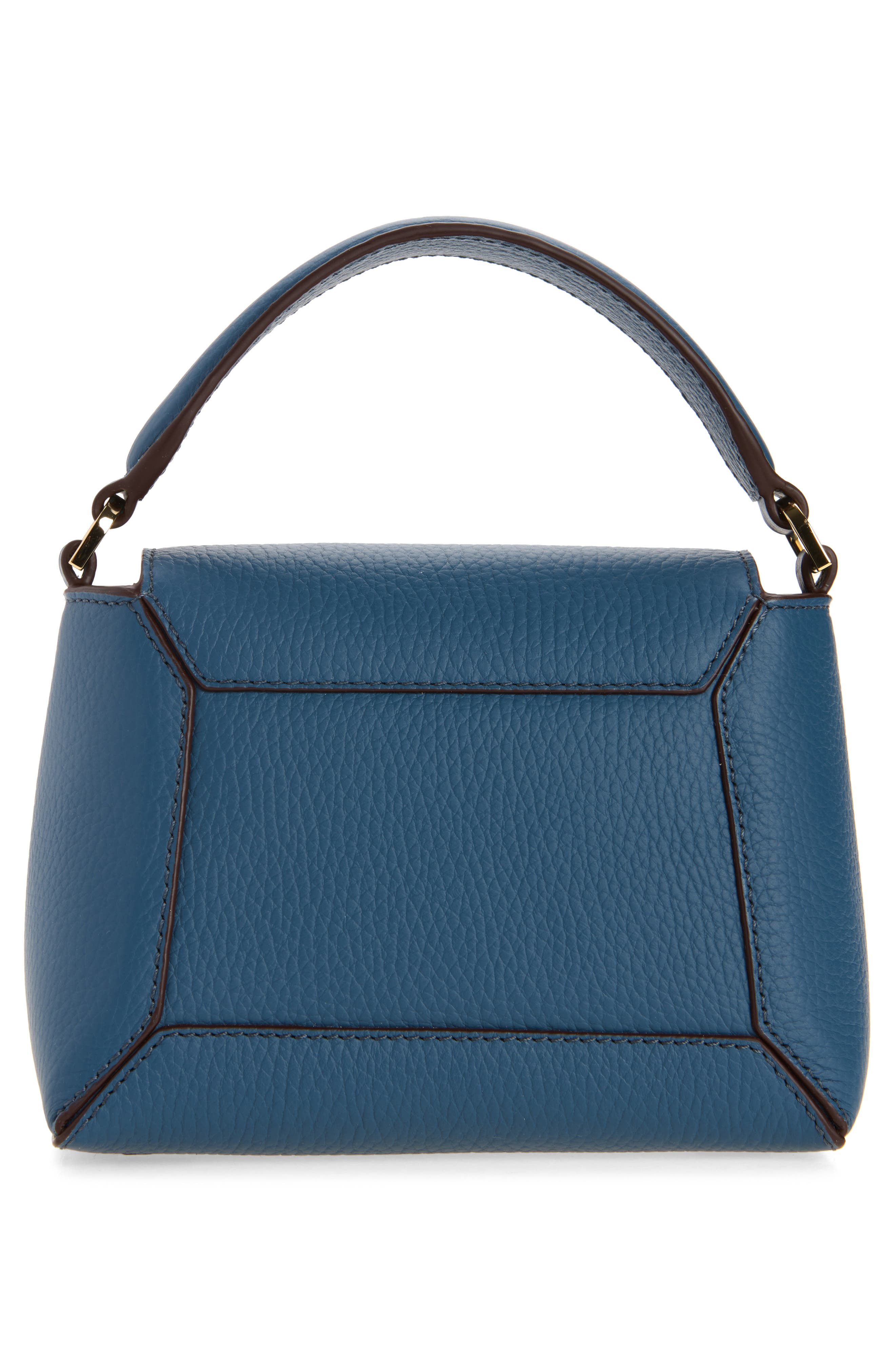 Nano Mosaic Grained Leather Top Handle Bag, Alternate, color, LOCH BLUE