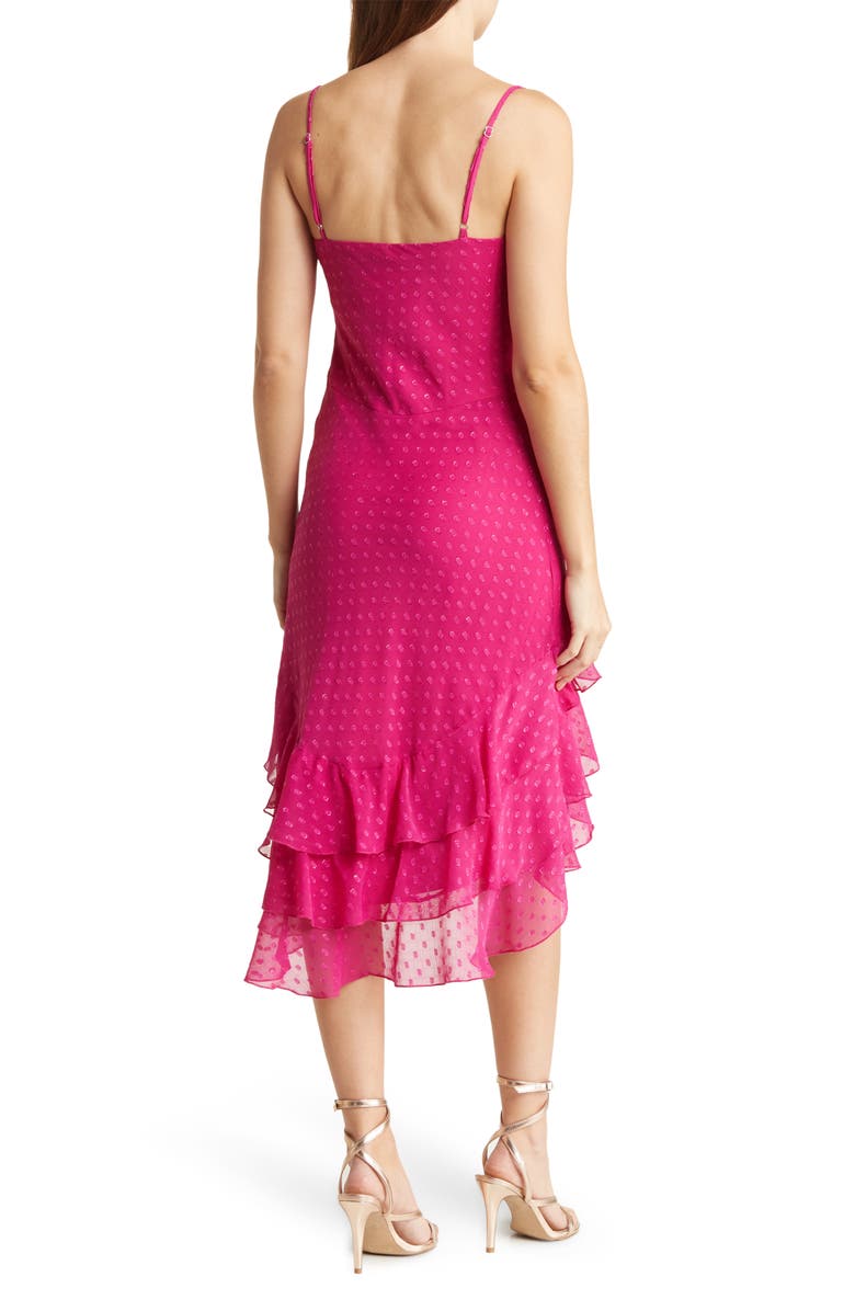 Betsey Johnson Ruffle Clip Dot Chiffon Slipdress, Alternate, color, 