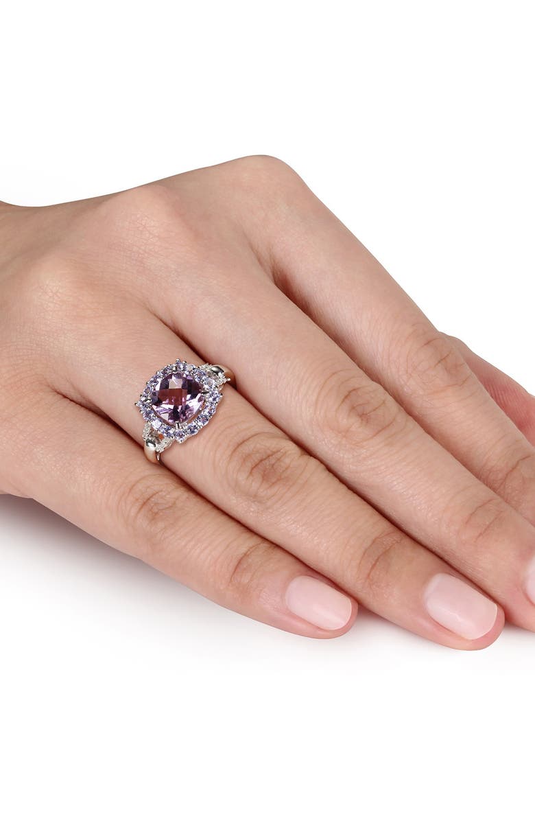 DELMAR Sterling Silver Amethyst, Tanzanite & Diamond Fashion Ring - 0.06 ctw, Alternate, color, Purple