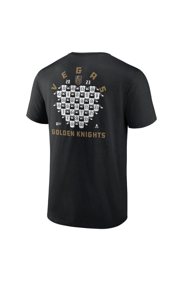 FANATICS Men's Fanatics Branded  Black Vegas Golden Knights 2023 Stanley Cup Champions Jersey Roster T-Shirt, Alternate, color, 