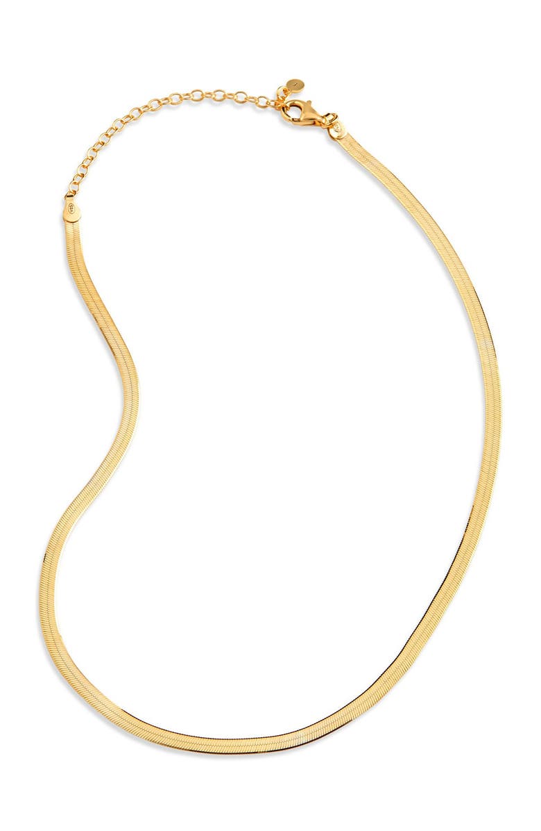 SAVVY CIE JEWELS Thin Herringbone Necklace, Main, color, 