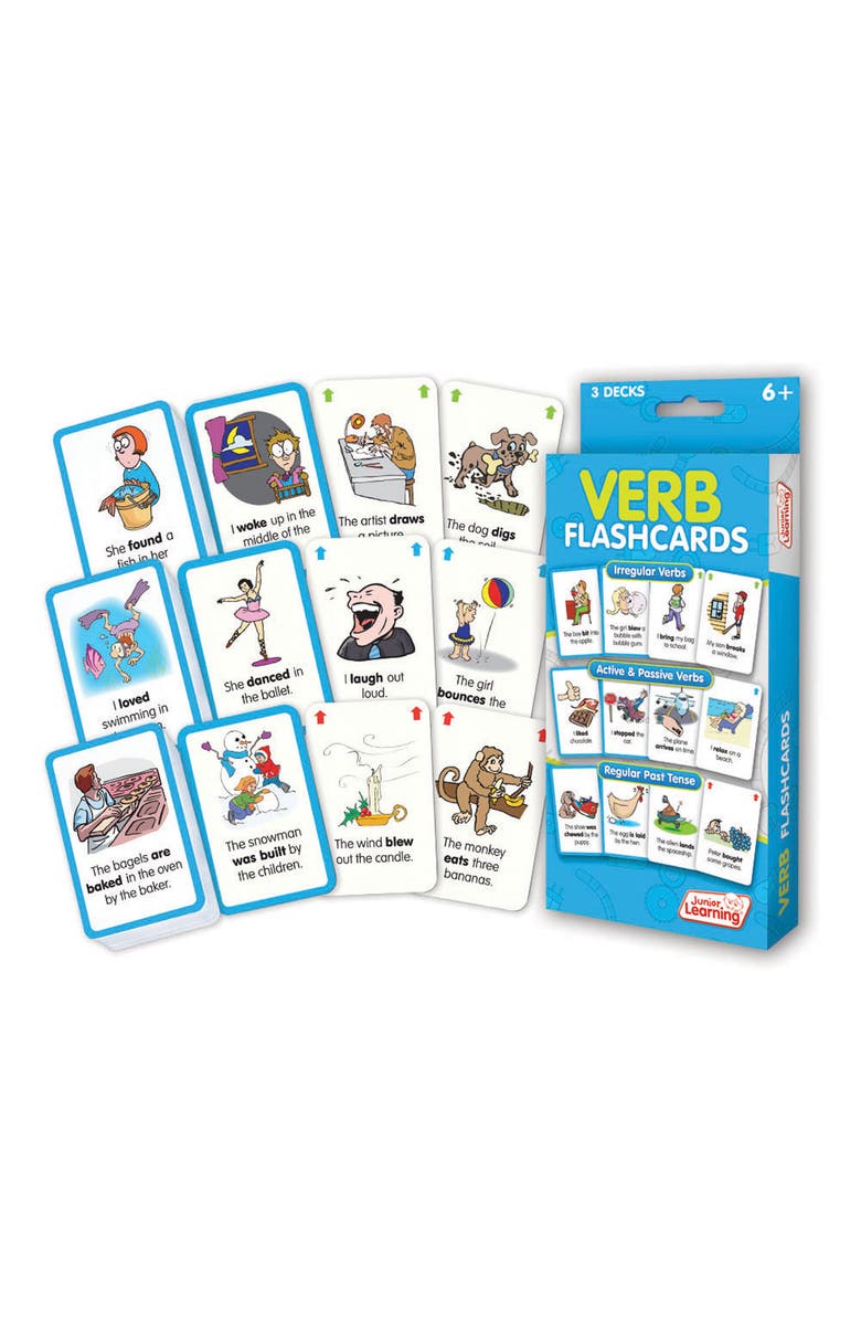 Junior Learning Verb Flashcards, Main, color, Multicolored