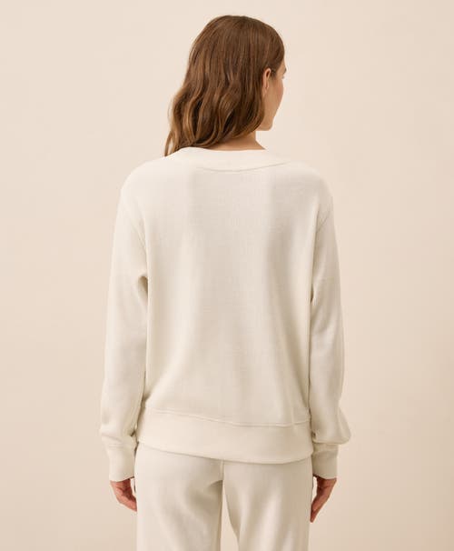 Pact Thermal Waffle Henley Pullover In White