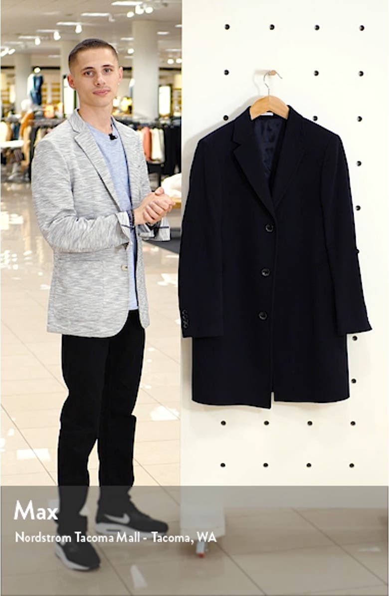 Darien Trim Fit Wool & Cashmere Overcoat, sales video thumbnail