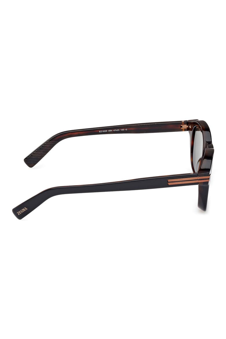 47mm Round Sunglasses, Alternate, color, SHINY TRANSPARENT BLACK
