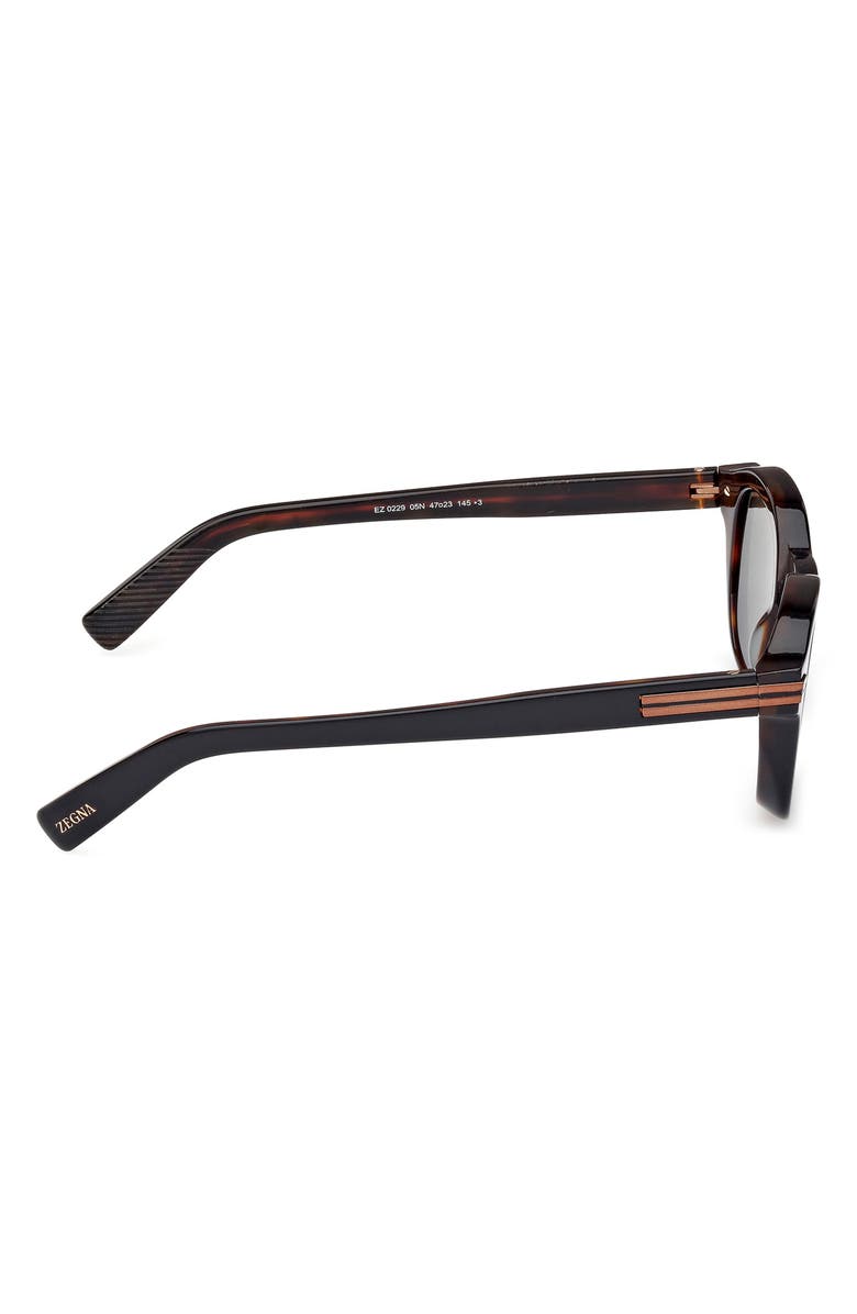 ZEGNA 47mm Round Sunglasses, Alternate, color, 