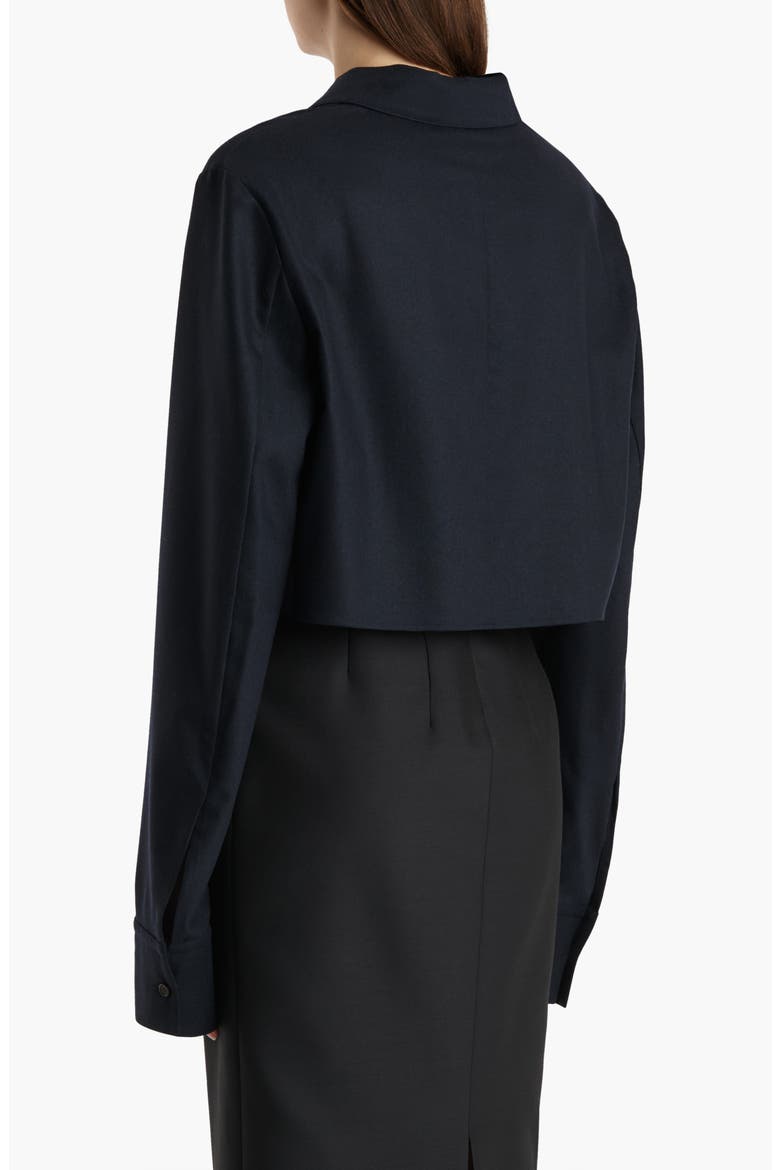 Jasen Crop Button-Up Shirt, Alternate, color, DARK NAVY