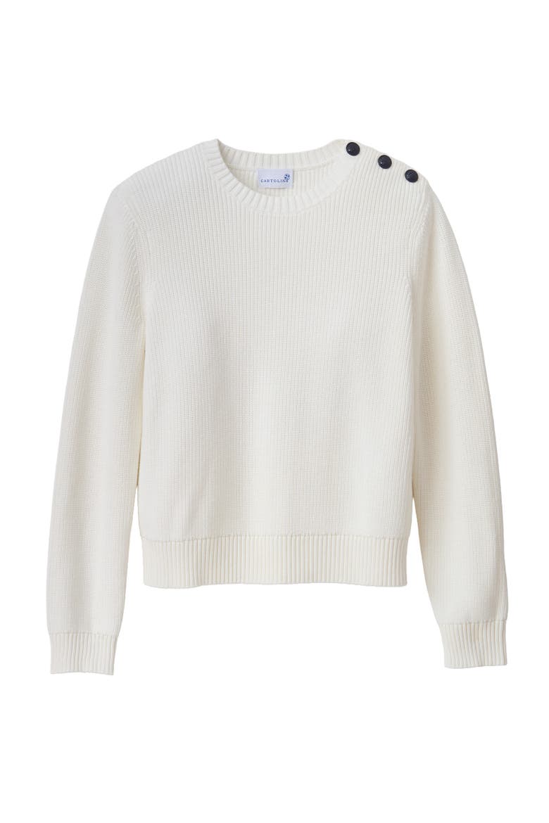 Collins Cotton Sweater, Main, color, Bright White