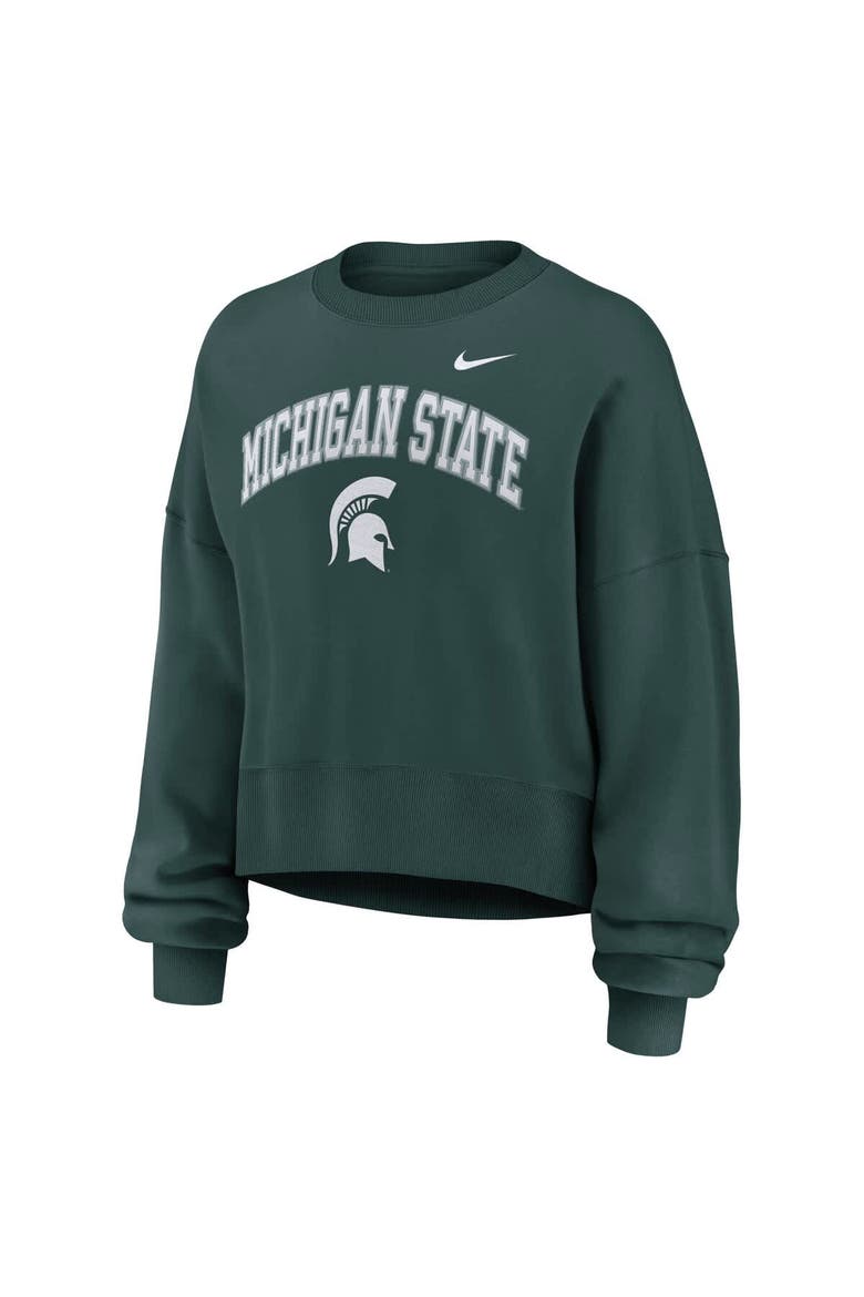 Women's Nike Green Michigan State Spartans Oversized Phoenix Arch Pullover Sweatshirt, Alternate, color, Green
