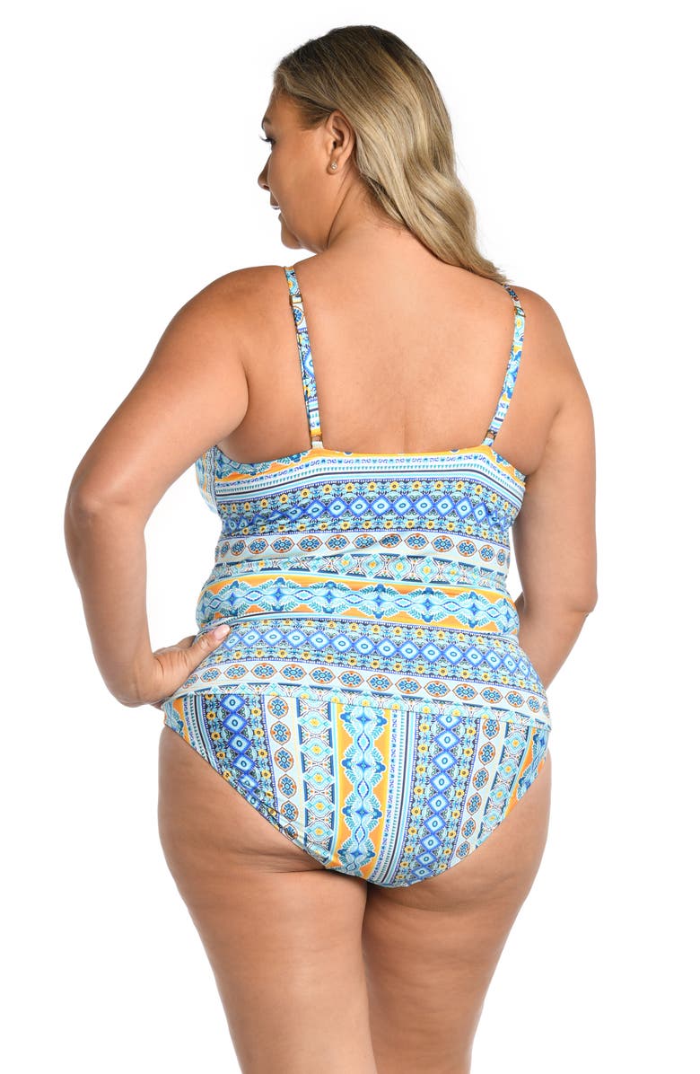 La Blanca Scarf Keyhole Tankini Top, Alternate, color, Ice Blue