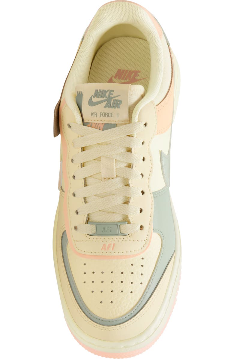 Nike Air Force 1 Shadow Sneaker, Alternate, color, Coconut/ Crimson/ Silver