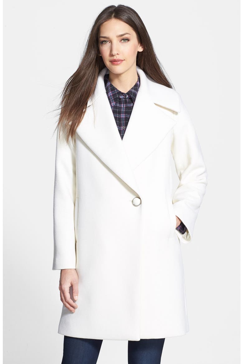 'Claire' Wool Blend Coat, Main, color, IVORY