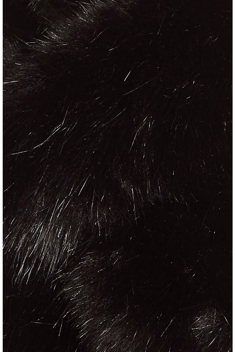 Faux Fur Pull Through Scarf, Alternate, color, BLACK