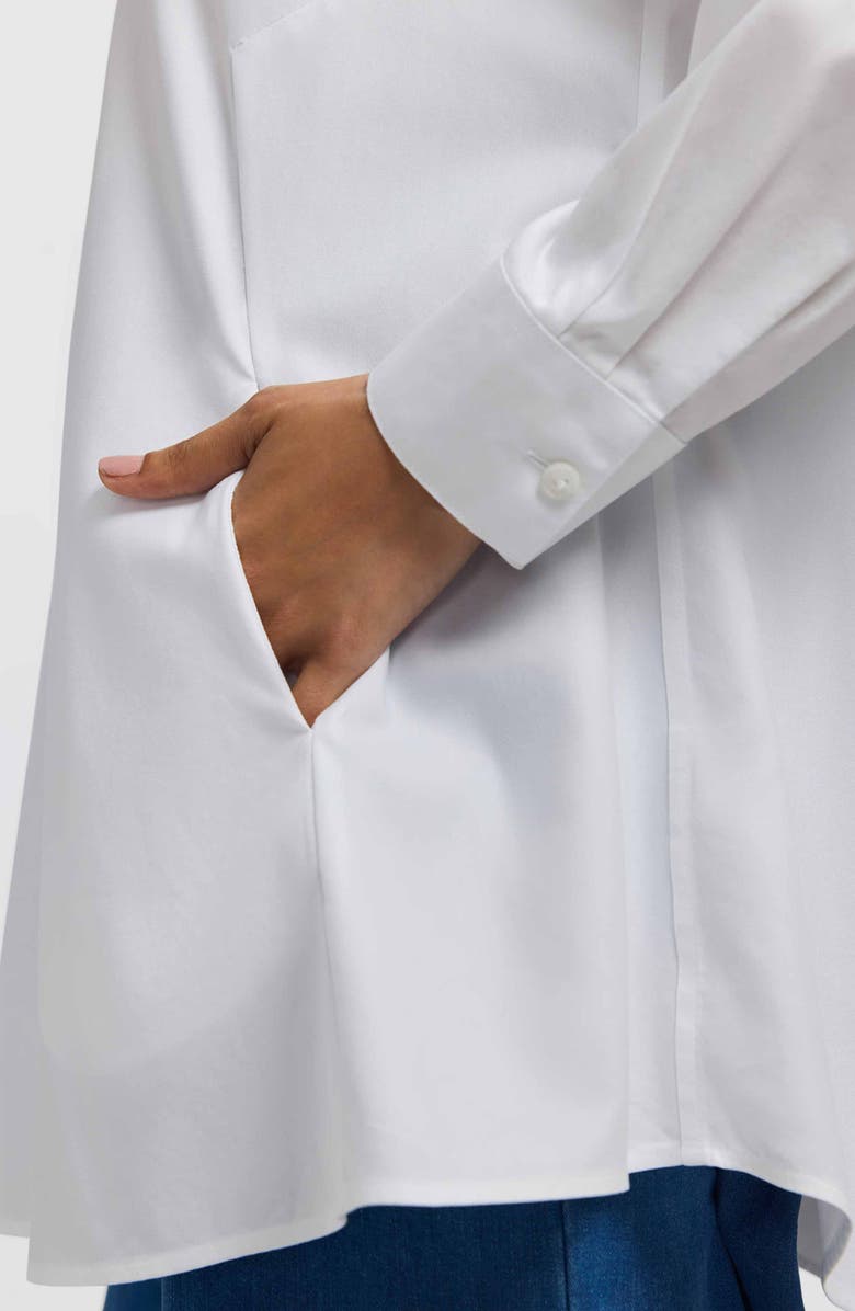 Foxcroft Cici Non-Iron Tunic Blouse, Alternate, color, White