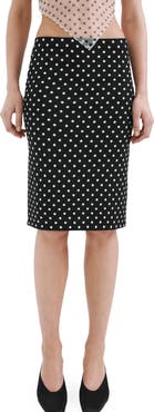 MANGO Dot Midi Skirt