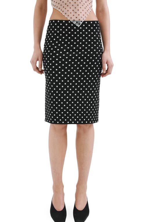 Mango Dot Midi Skirt In Green