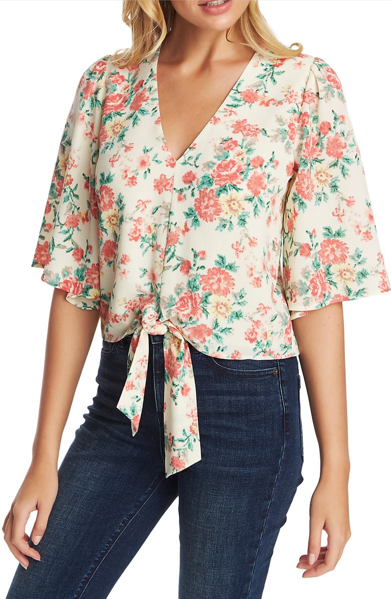 1.STATE Ikat Bouquet Tie Front Top, Main, color,