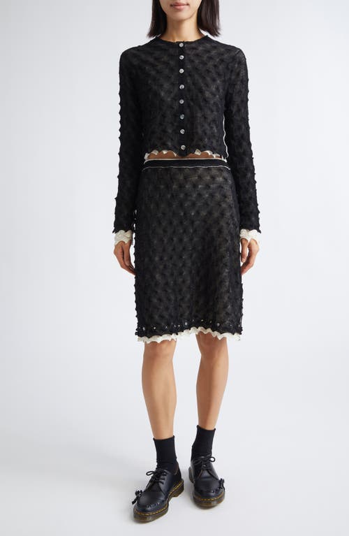 Yanyan Borlor Double Layer Wool Shrunken Cardigan In Black