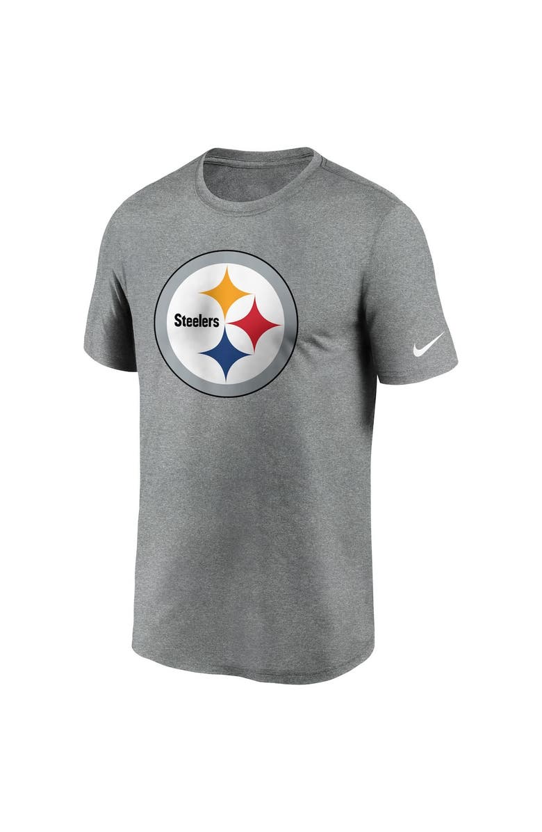 Nike Men's Nike Heathered Charcoal Pittsburgh Steelers Logo Essential Legend Performance T-Shirt, Alternate, color, Heather Charcoal
