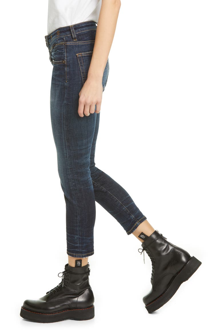 Biker Boy Ripped Crop Skinny Jeans, Alternate, color, HOWELL INDIGO