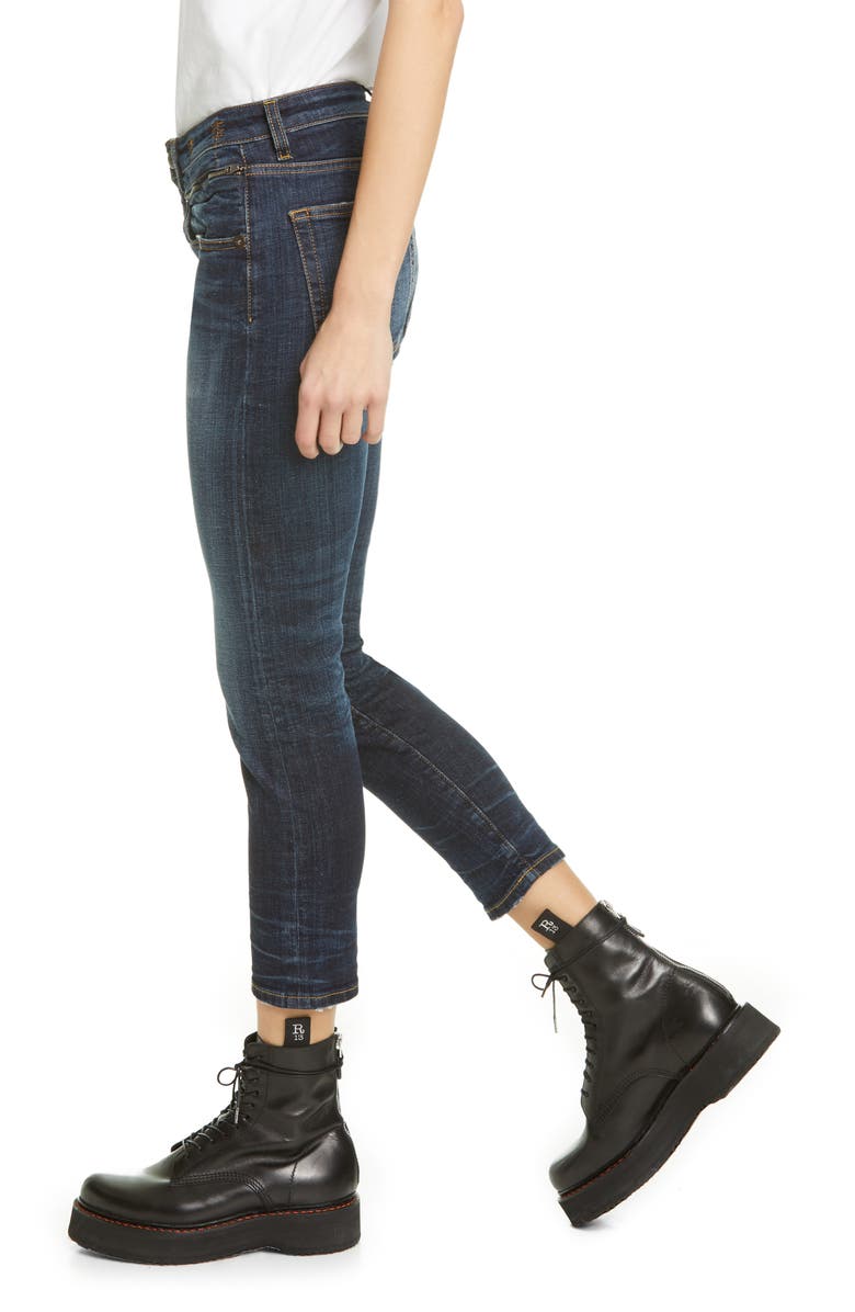 R13 Biker Boy Ripped Crop Skinny Jeans, Alternate, color, 