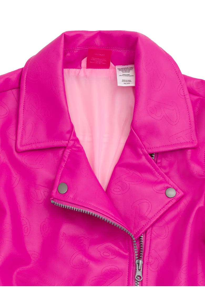 Iridescent Zip-Up Leather Jacket, Alternate, color, Iridescent Pink